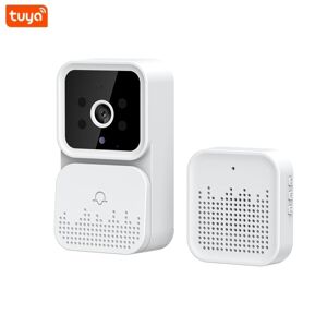 TOMTOP JMS Tuya – sonnette vidéo intelligente sans fil, caméra HD, détection de mouvement PIR, alarme IR, sonnette de sécurité, interphone Wi-Fi pour maison et appartement - Publicité