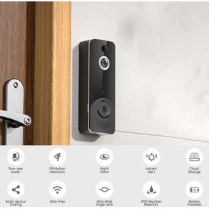 Caméra de sonnette vidéo WiFi avec carillon, capteur CMOS sans fil, prise en charge de la détection de mouvement Audio bidirectionnelle - Publicité