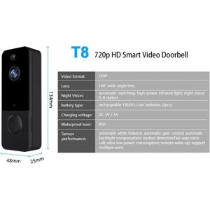 TOMTOP Caméra vidéo HD WIFI Porte IP65 Porte intelligente sans fil étanche avec détecteur de mouvement - Publicité