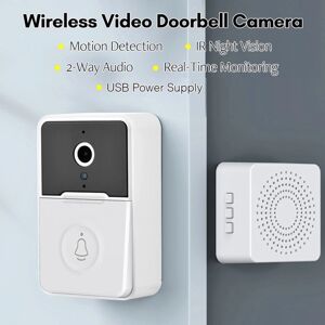 TOMTOP Sonnette vidéo intelligente sans fil HD caméra PIR détection de mouvement alarme IR sécurité porte cloche Wi-Fi interphone pour maison appartement - Publicité