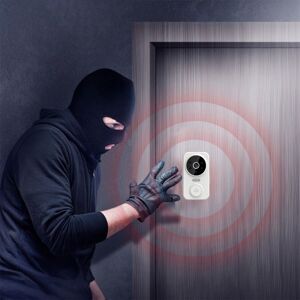 TOMTOP Porte vidéo intelligente Caméra HD PIR Détection de mouvement Alarme de sécurité Porte Bell Wi-Fi Intercom pour appartement à domicile - Publicité