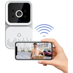 TOMTOP Porte vidéo intelligente Caméra HD PIR Détection de mouvement Alarme de sécurité Porte Bell Wi-Fi Intercom pour appartement à domicile - Publicité