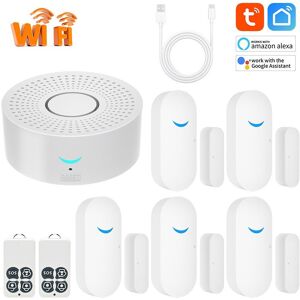 Banggood Système d'alarme pour porte WiFi sans fil Smart Home DIY avec alerte d'application téléphonique, compatible avec Alexa e - Publicité