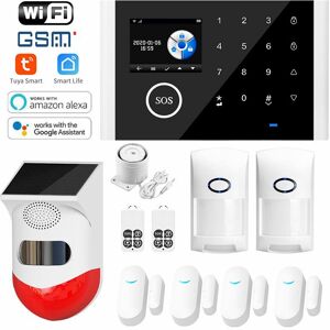 Banggood Kits de système d'alarme WIFI GSM Tuya Smart Home avec capteur de porte, sonnette WiFi, détecteur de mouvement/détecteur - Publicité