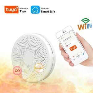 RSH Détecteur de fumée et de monoxyde de carbone Sensor Tuya et Smart Life avec fonction WiFi version 2 en 1 Alarme sonore d - Publicité