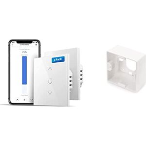 meross Interrupteur Volet Roulant Connecté (FIL NEUTRE REQUIS), 2 Interrupteurs de Rideau Compatible avec Alexa & DIGITUS Cadre de Montage en saillie pour boîte de jonction/Prise réseau - Publicité