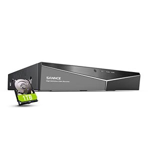 SANNCE DVR TVI 1080P 8 canaux pour enregistrement 24/7 enregistreur vidéo H.264 + HDMI Alarme par e-mail avec caméra CVBS/AHD/TVI/CVI/IP pour vidéosurveillance-1 To HDD - Publicité