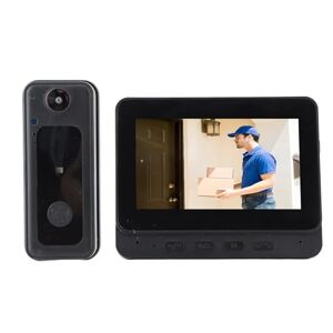 Asixxsix Caméra de Sonnette sans Fil, Sonnette Vidéo WiFi Intelligente 8 MP avec Moniteur, Système de Visiophone WiFi, Vision Nocturne, Appels Vidéo à Distance - Publicité