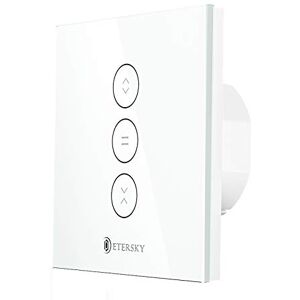 ETERSKY WiFi Interrupteur Volet Roulant Connecté,  Interrupteur Mural de Rideau Compatible avec Alexa et Google Home, Interrupteur Mural Tactile, Timer et Partager【Besoin d'une Ligne Neutre】 - Publicité