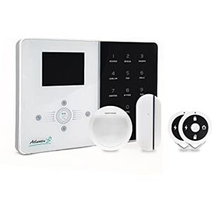 Atlantic Alarme Maison sans Fil IP KIT IPEOS Pack Alarme WiFi Paramétrage à Distance Blanc et Noir - Publicité