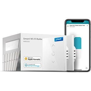 meross Interrupteur Connectée Volet Roulant (FIL NEUTRE REQUIS), 2 Interrupteurs de Rideau Compatible avec HomeKit, Alexa, Google Home, Contrôle de Pourcentage, Commande Vocale et Contrôle à Distance - Publicité