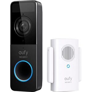 eufy Security Kit de sonnette de porte vidéo Wi-Fi avec résolution 1080p sans frais mensuels, détection de personnes, carillon sans fil, carte micro SD 16 Go incluse(Reconditionné) - Publicité