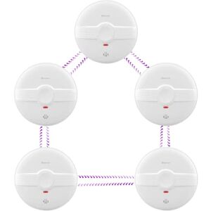 X-Sense Détecteur de Fumée Wi-FI, Kit de Sécurité pour la Maison avec  Station de Base SBS50, Alarme Incendie sans Fil Certifié TÜV et EN14604,  Compatible avec l'Appli X-Sense Home Security, FS61 