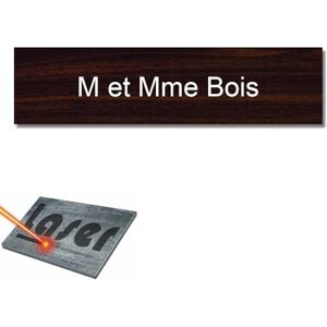 Mygoodprice Plaque gravée pour sonnette interphone autocollante 6x1,5cm personnalisée 1 à 2 lignes Bois - Publicité