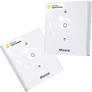 Maxcio HomeKit Interrupteur Volet Roulant Connecté, Interrupteur WiFi pour Rideaux Compatible avec HomeKit/Alexa/Google Home, Commande Vocale, Contrôle à Distance, Minuterie et Partage, 2 Packs - Publicité