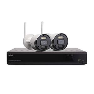 Isiwi Connect2 Kit de vidéosurveillance WiFi pour Usage intérieur/extérieur Système de sécurité NVR 8 canaux et 2 caméras 2MP, IP66, Vision Nuit, Fonction PIR, Notifications Push,Intégration IoT - Publicité