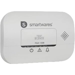 Smartwares Détecteur de monoxyde de Carbone  FGA-13081FR- Certifié NF Capteur 10 Ans Piles 3 Ans avec voyants Lumineux et Bouton de Test - Publicité