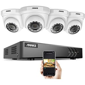 ANNKE Kit Caméra de Surveillance Exterieure 5MP Lite H.265+ DVR avec 4 Caméras 1080p de Vidéosurveillance Blancs et Etanches,Détection de Personne/Véhicule,Accès à Distance Système de Sécurité(No HDD) - Publicité