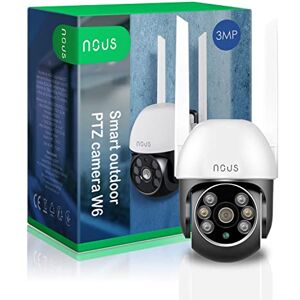 NOUS W6 3MP WLAN caméra de Surveillance extérieure, caméra PTZ avec détecteur de Mouvement, Surveillance vidéo, caméra pour Animaux de Compagnie IP Camera Outdoor,  Tuya Smart Life, 2.4 GHz WiFi - Publicité