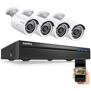 SANNCE 5MP H.264+ PoE kit Caméra de Surveillance 8CH POE NVR avec 4 Caméra de Vidéosurveillance Enregistreur 5MP Intérieur Extérieur Imperméable IP66,sans HDD - Publicité