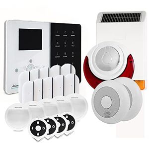 Atlantic Alarme Maison sans Fil IP IPEOS Kit 8 MD-326R Pack Alarme WiFi Paramétrage à Distance Blanc/Noir - Publicité