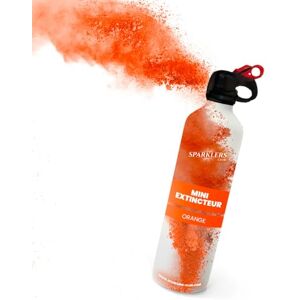 SPARKLERS CLUB Mini Extincteur Poudre Holi avec 150gr de Poudre Holi idéal pour vos événements, petits et grands, fêtes Holi, festivals, Gender Reveal / Baby Shower, anniversaires, mariages (Orange) - Publicité