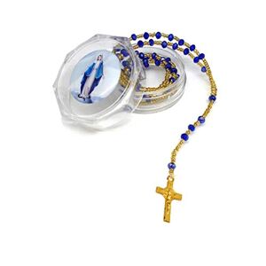 Dell DelArte Gioielli Religiosi Boîte porte-tosario Madonna di Grâce avec chapelet cristal 3 mm Couleur bleu SRL - Publicité