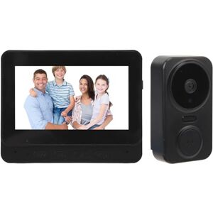 Gugxiom Système D'Interphone Vidéo, Kit de Sonnette de Téléphone Vidéo sans Fil avec Moniteur, Interphone de Porte avec Caméra IR Intérieure et Extérieure, Surveillance de Support, - Publicité