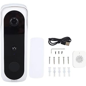 Lazmin112 Caméra de Sonnette Vidéo Intelligente WiFi avec Alimentation par Batterie pour Application, Détection Humaine PIR, Caméra HD,Nocturne Infrarouge, Stockage, Connexion - Publicité