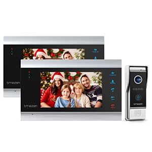 TMEZON 1080P Vidéo Interphone Visiophone Connecté,2 * 7 Pouces LCD Moniteur,Sonnette de Caméra Filaire Vision Nocturne,Imperméable,Audio/Vidéo bidirectionnelle,Enregistrement/Instantané - Publicité