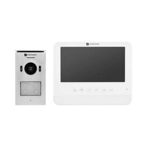 Smartwares DIC-22212 Interphone vidéo 2 fils Set complet 1 foyer argent, blanc Blanc - Publicité