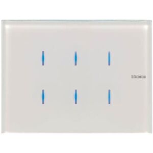 Bticino Commande en Verre Blanc à LED 6 Touches Bticino Axolute HD4657M3