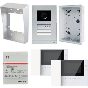 Kit Visiophone deux écrans Abb avec moniteur noir et blanc 4,3" et combiné - Publicité