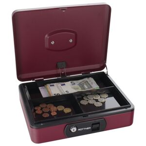 Rottner Pro Box Two Caisse a monnaie rouge baie avec fermeture a cle
