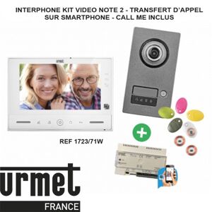 Interphone Video Urmet Kit Note 2 Callme - Contrôle D'Accès - 1723/71w - Publicité
