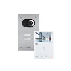 Comelit Kit Vidéo 2 Bp, Platine Switch + Moniteur Mini Main Libre - Comelit Kix0102