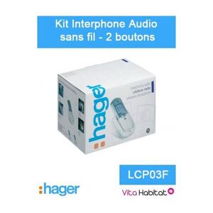 Kit Interphone Audio Sans Fil - 2 Logements 2 Boutons - Hager Logisty - Lcp03f