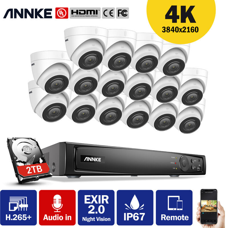 ANNKE 4K Ultra HD PoE Système de sécurité vidéo en réseau 16CH NVR de