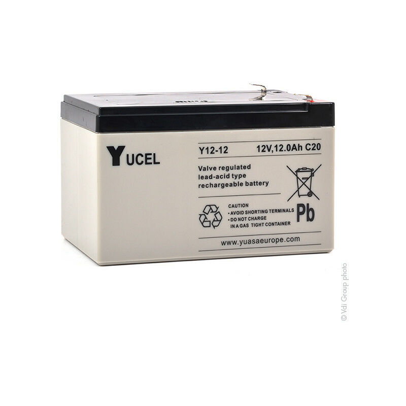 YUCEL Batterie plomb AGM Y12-12 12V 12Ah F6.35 - Yucel