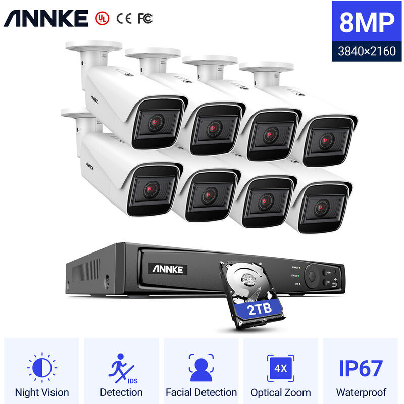 SANNCE Vidéo surveillance 4CH TVI DVR enregistreur + 4 caméra HD 720P