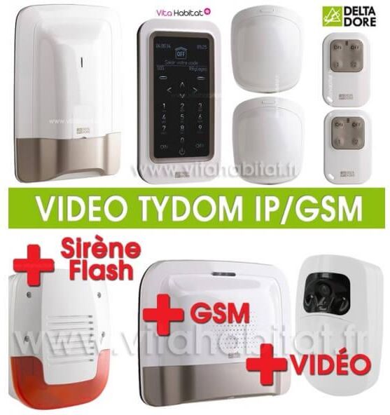 Pack Alarme Radio Tyxal Plus + Sirène + Pack Tydom Vidéo Ip/gsm 2.0 - Delta Dore - 6410176 + 6410173