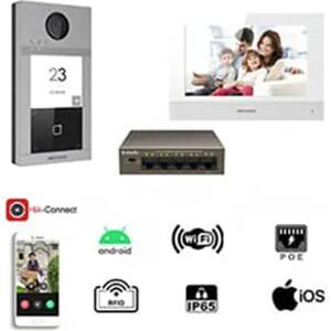 Kit Videocitofono DS-KIS604B-W Hikvision Ip Con App