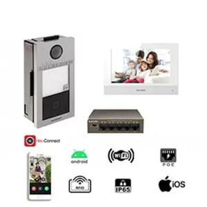 Kit Videocitofono Hikvision DS-KIT601B-FLUSH Ip Con App