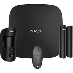 AJAX STARTERKIT CAM PLUS Nero Kit allarme wireless LTE/3G/2G Wifi con PirCam, contatto magnetico e telecomando