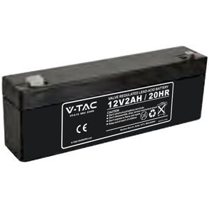 V-Tac Batteria Al Piombo 2ah 12v Per Ups, Allarmi, Videosorveglianza Lead-Acid T1 178*35*60mm - 23450