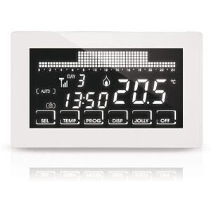 Fantini Cosmi Cronotermostato Settimanale Ultrapiatto E Touch Screen, A 230 V-50 Hz, Bianco