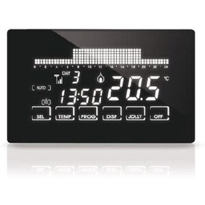 Fantini Cosmi Cronotermostato Settimanale Ultrapiatto E Touch Screen, A 230 V-50 Hz, Nero