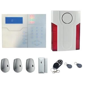 Proxe KIT ALLARME  FILARE WIRELESS GSM-IP 3 SENSORI 1 CONTATTO 2 TAG CON RADIOCOMANDO E SIRENA