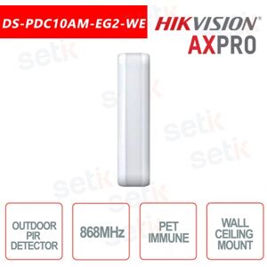 hikvision ds-pdc10am-eg2-we rilevatore pir a tenda wireless per es...