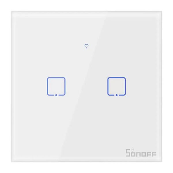 interruttore touch smart sonoff t0 eu 2c 2 tasti wifi da parete